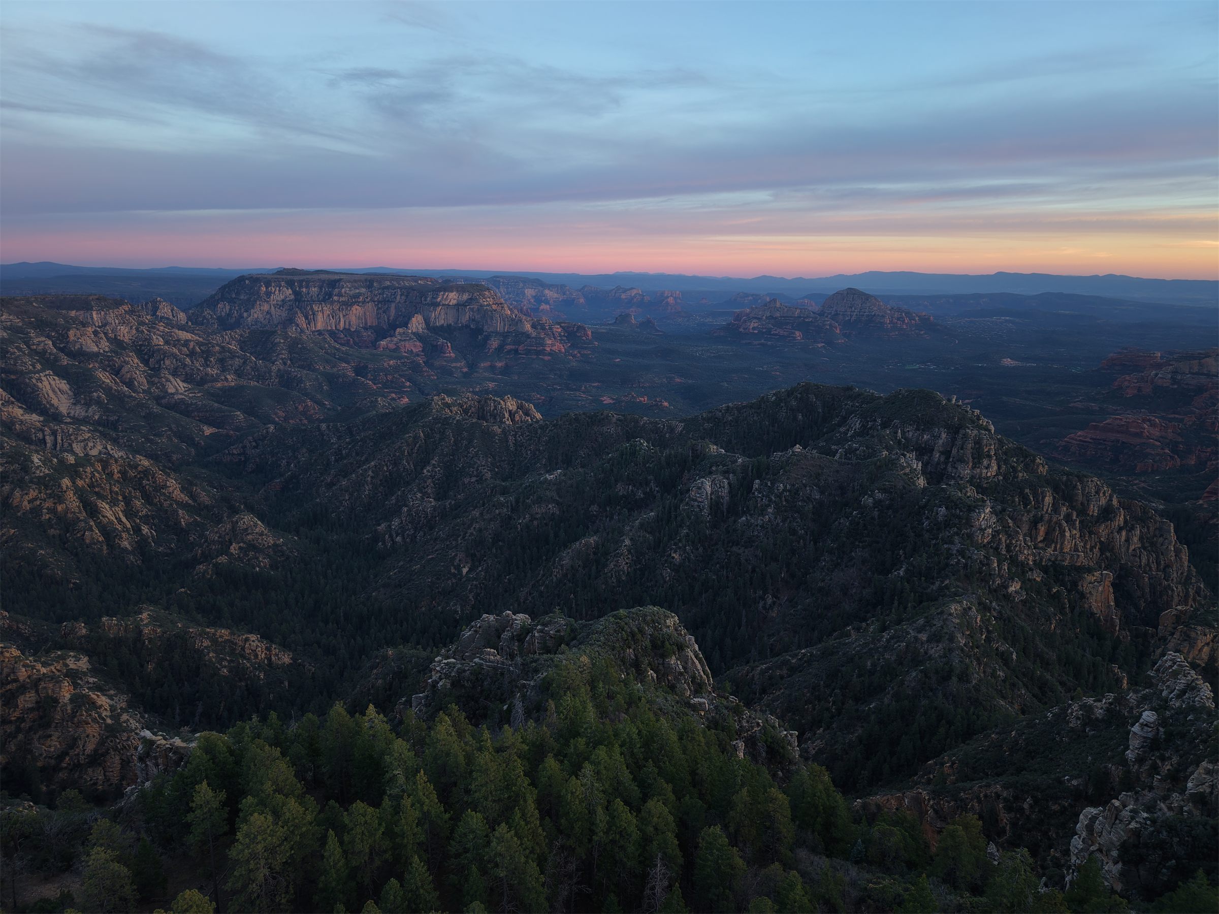 Aerial drone view of the Northern Arizona high country